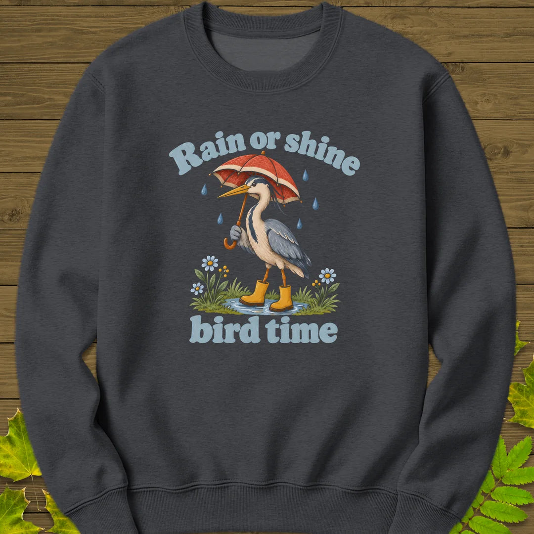 Rain Or Shine Birder Sweatshirt in Dark Heather