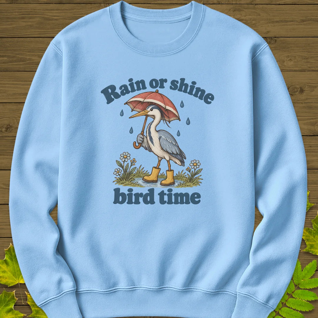 Rain Or Shine Birder Sweatshirt in Light Blue