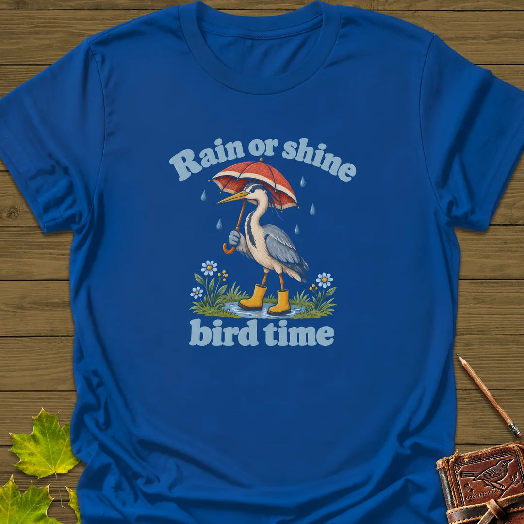 Rain Or Shine Birder T-Shirt in Royal