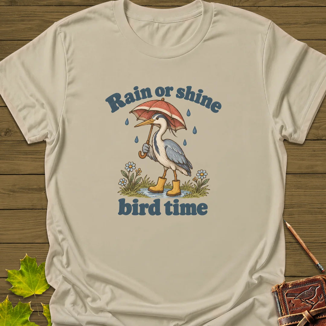Rain Or Shine Birder T-Shirt in Sand