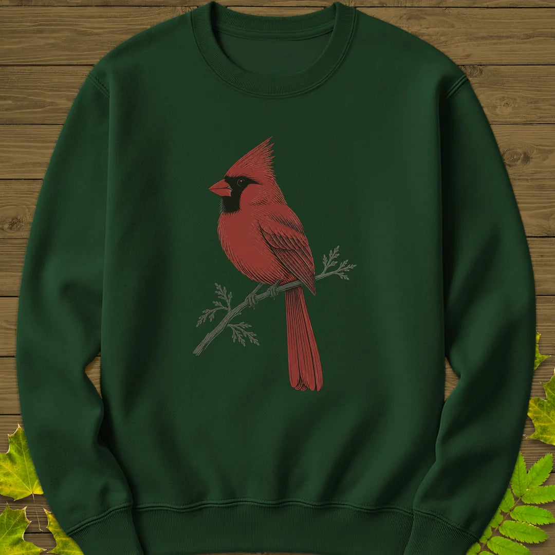 Cedar Cardinal Sweatshirt in Forest Green