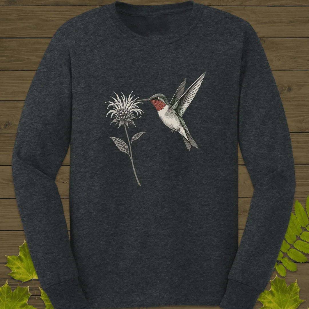 Bee Balm Hover Long Sleeve in Dark Heather