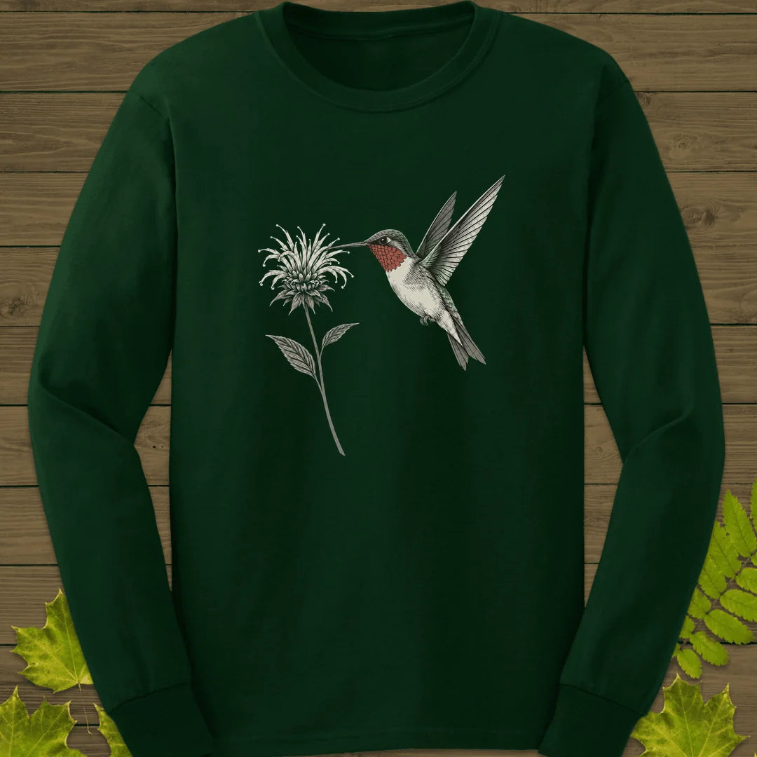 Bee Balm Hover Long Sleeve in Forest Green