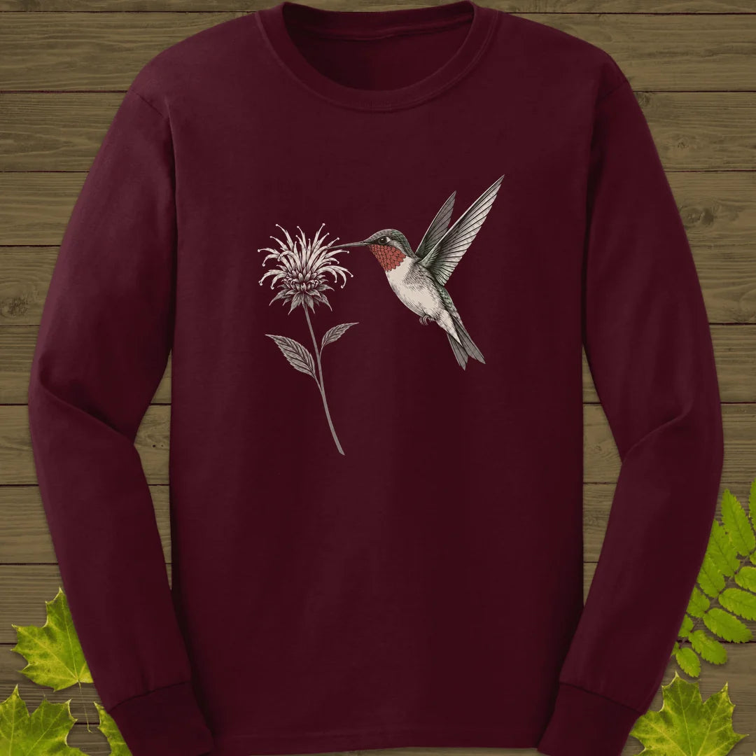 Bee Balm Hover Long Sleeve in Maroon
