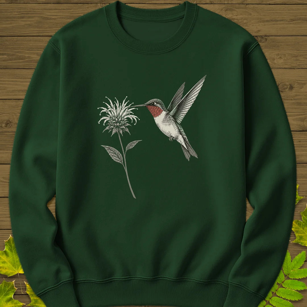 Bee Balm Hover Sweatshirt in Forest Green