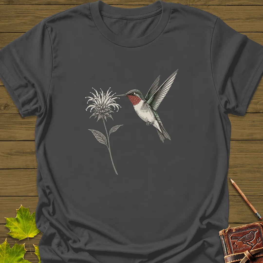 Bee Balm Hover T-Shirt in Charcoal