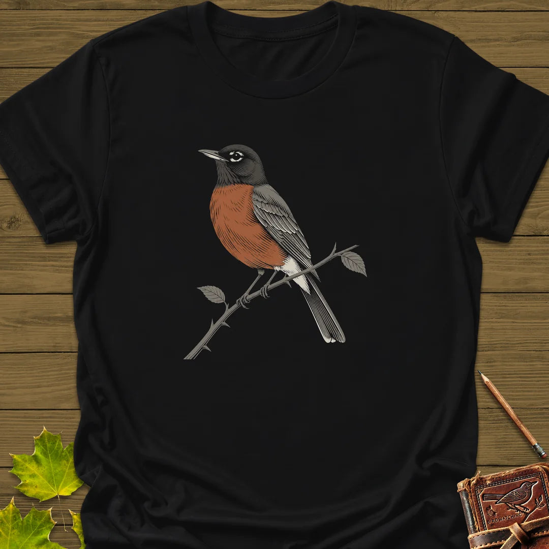 Hawthorn Robin T-Shirt in Black