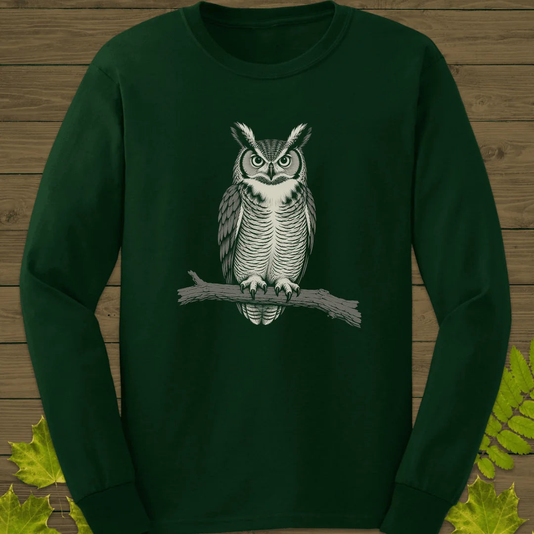 Bare Branch Owl Long Sleeve in Forest Green