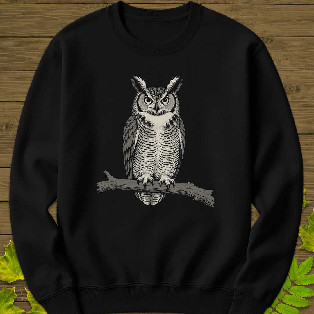 Bare Branch Owl Sweatshirt in Black
