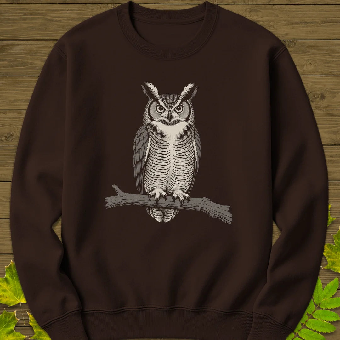 Bare Branch Owl Sweatshirt in Dark Chocolate