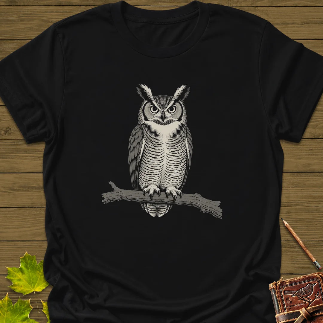 Bare Branch Owl T-Shirt in Black