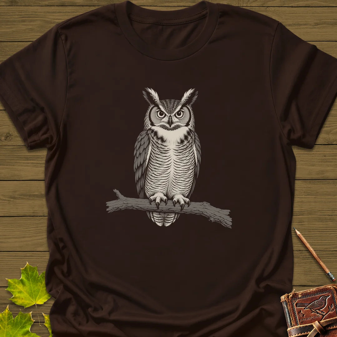 Bare Branch Owl T-Shirt in Dark Chocolate