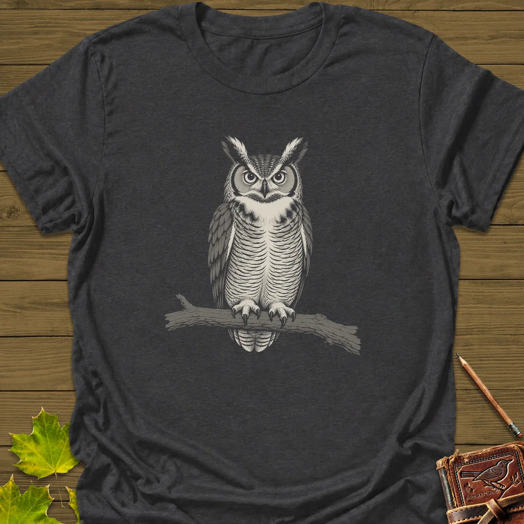 Bare Branch Owl T-Shirt in Dark Heather