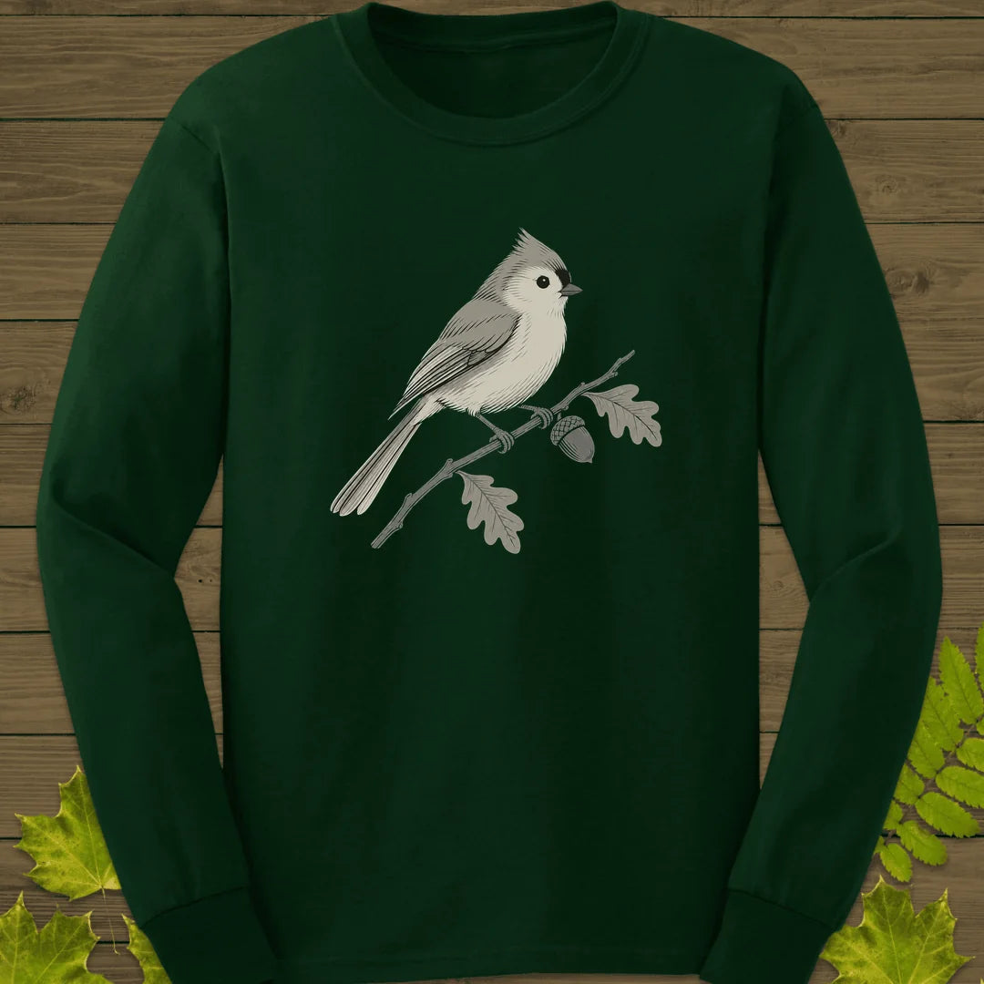 Acorn Titmouse Long Sleeve in Forest Green