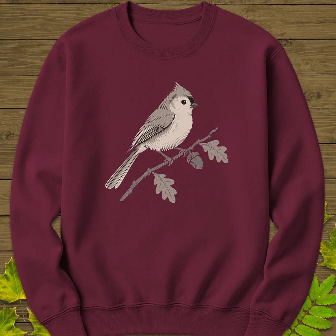 Acorn Titmouse Sweatshirt in Maroon