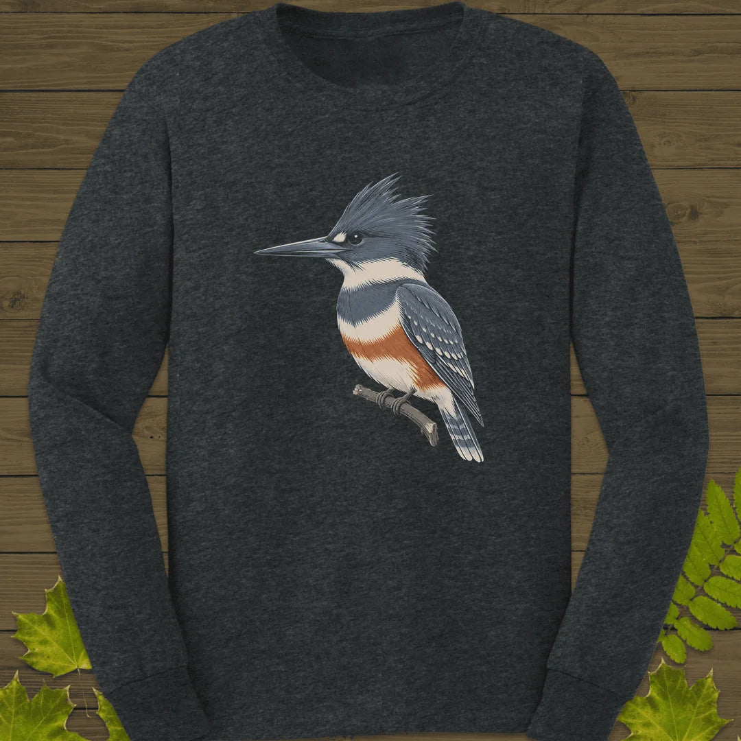 Crest And Collar Long Sleeve in Dark Heather