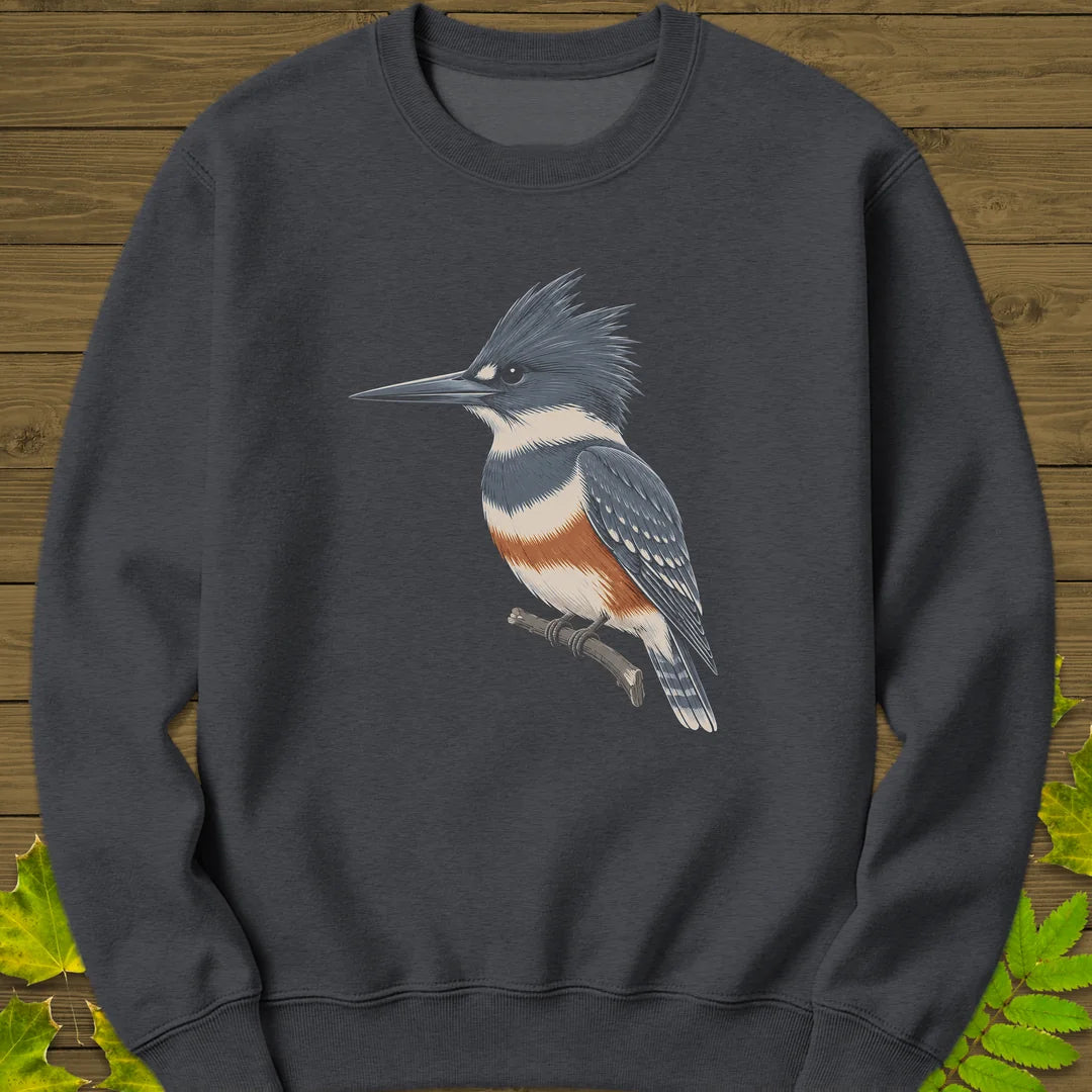 Crest And Collar Sweatshirt in Dark Heather