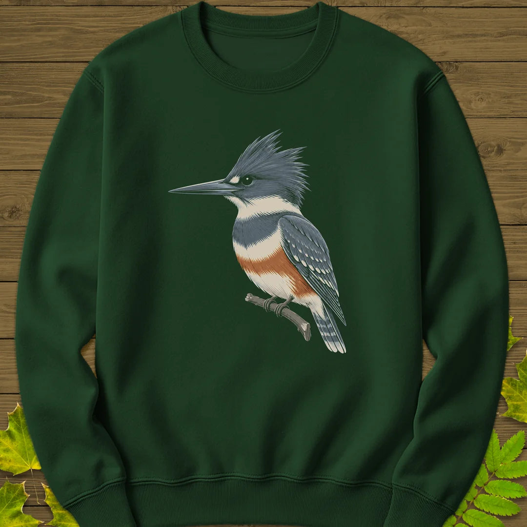 Crest And Collar Sweatshirt in Forest Green