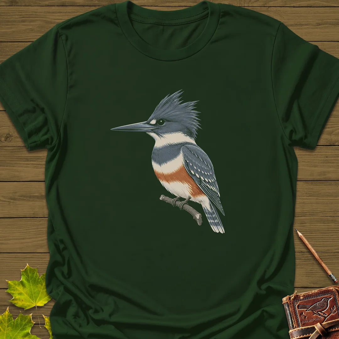 Crest And Collar T-Shirt in Forest Green
