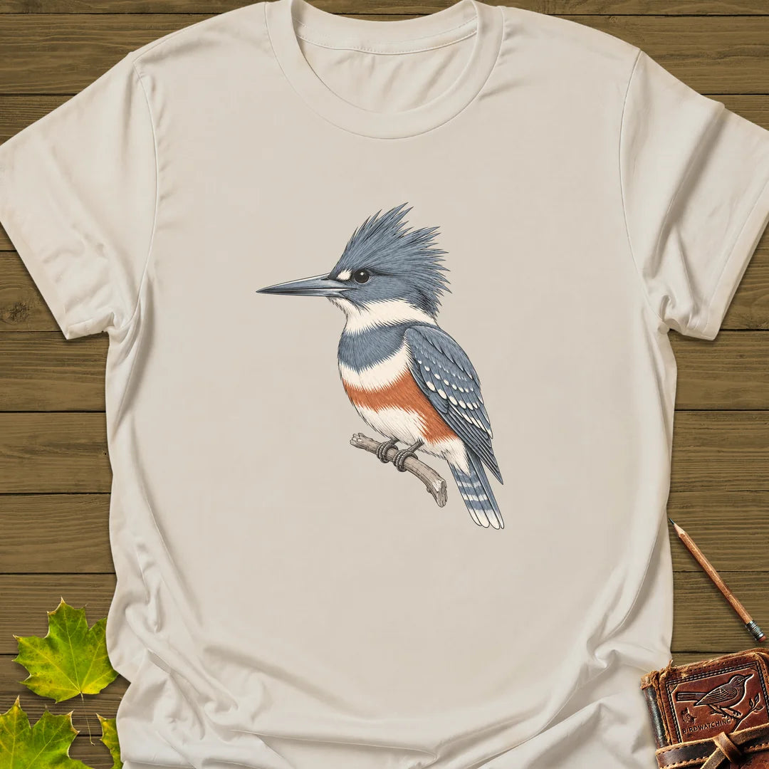 Crest And Collar T-Shirt in Natural
