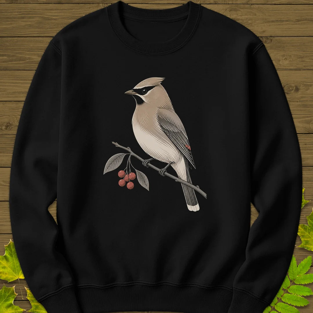Waxwing Serviceberry Sweatshirt in Black