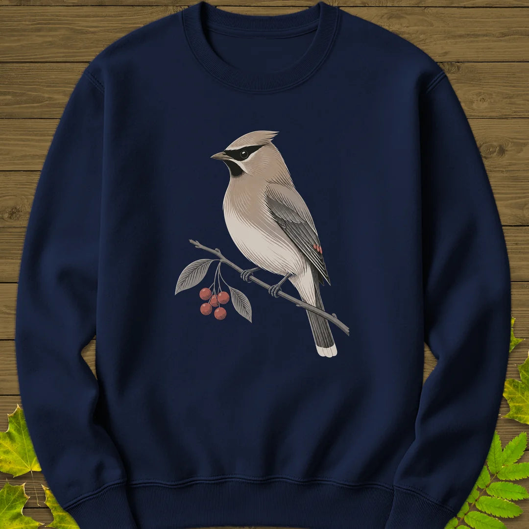 Waxwing Serviceberry Sweatshirt in Navy