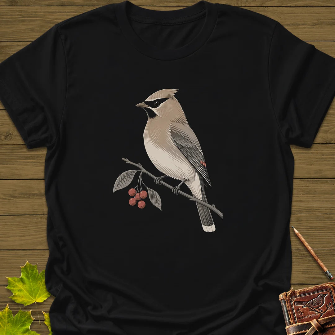 Waxwing Serviceberry T-Shirt in Black