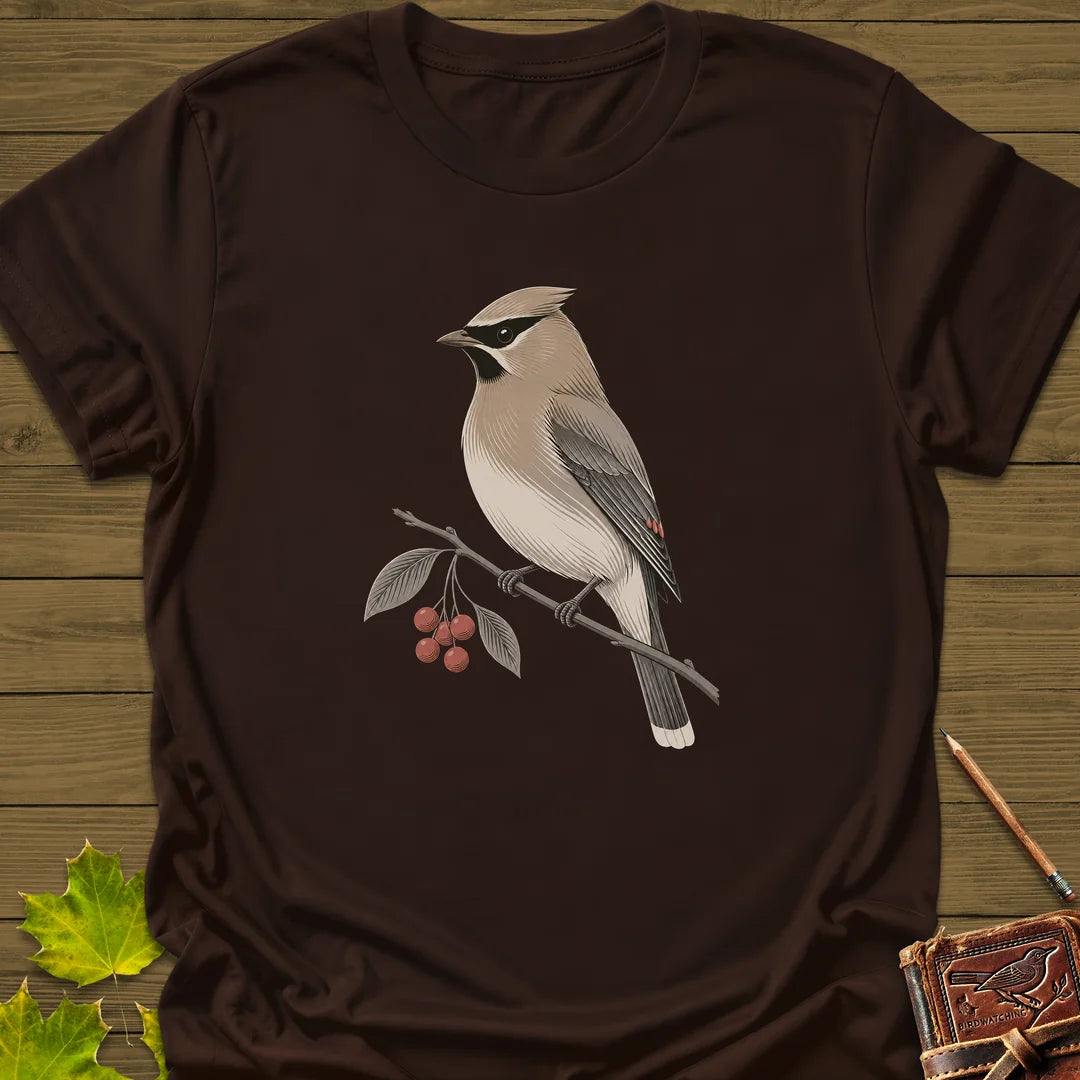 Waxwing Serviceberry T-Shirt in Dark Chocolate