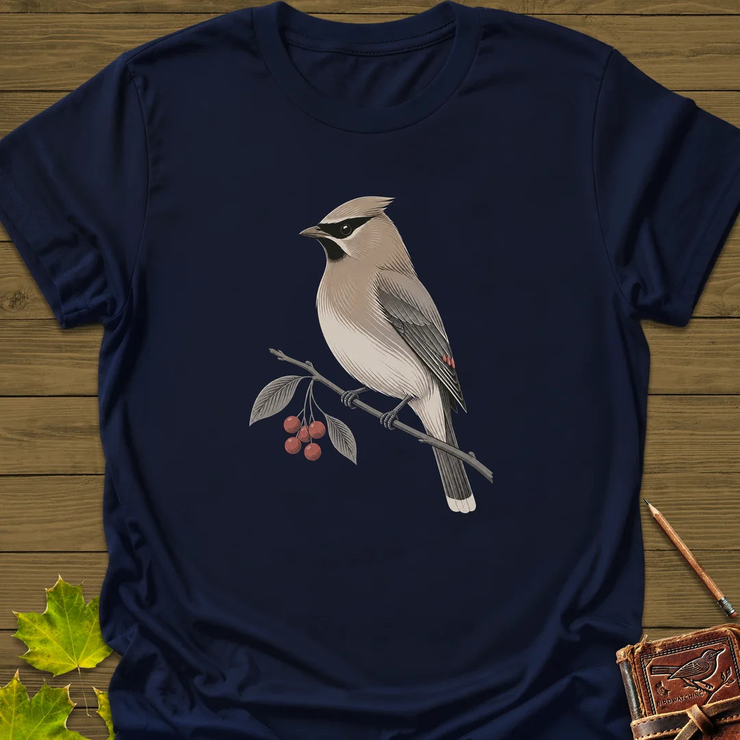 Waxwing Serviceberry T-Shirt in Navy
