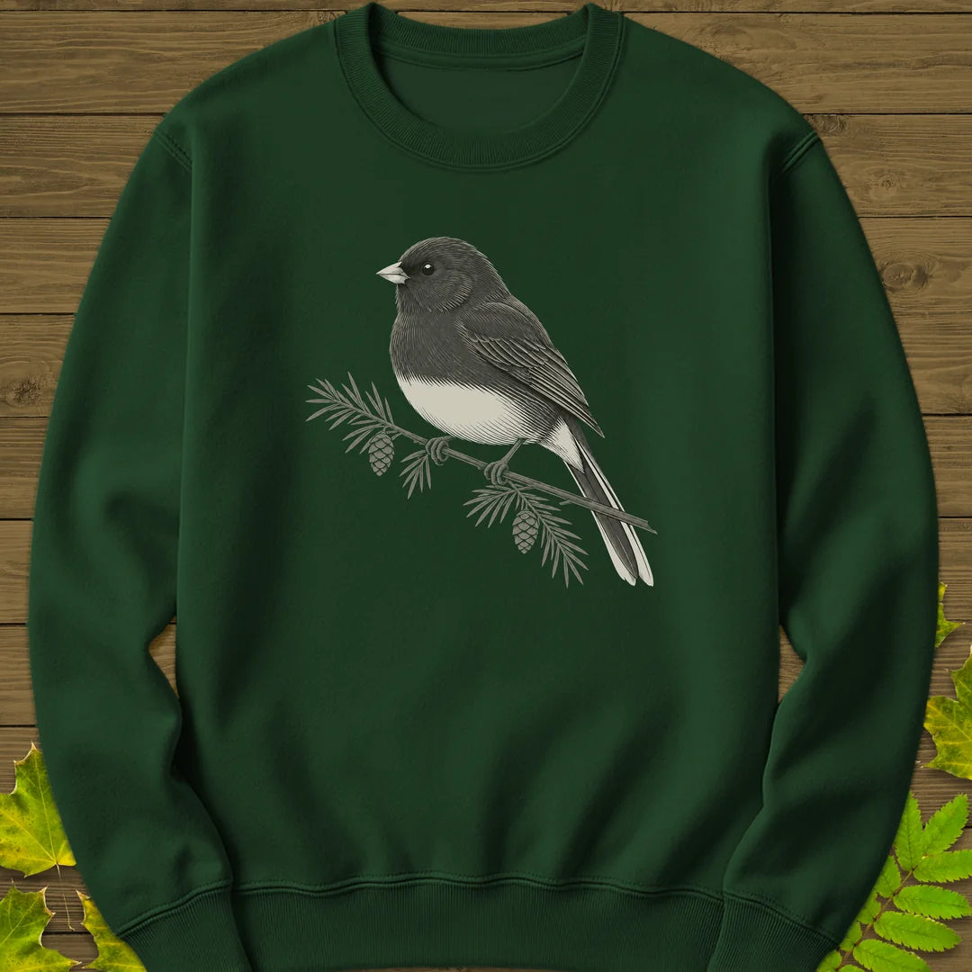 Winter Junco Sweatshirt in Forest Green