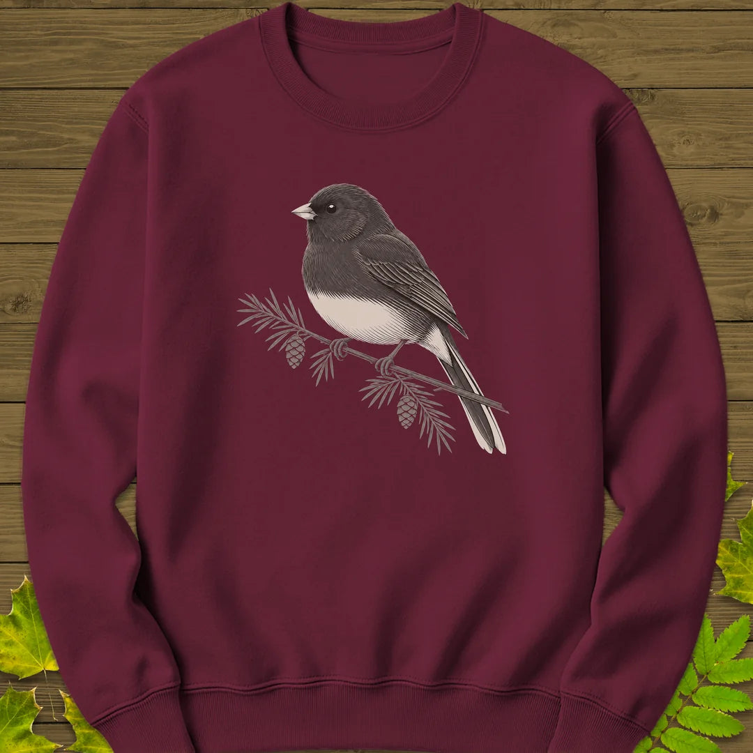 Winter Junco Sweatshirt in Maroon