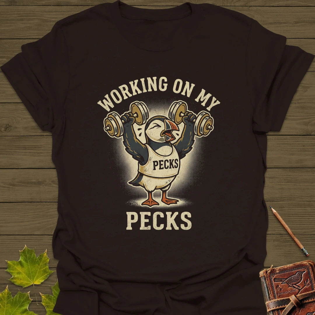 Working My Pecks T-Shirt Dark Chocolate