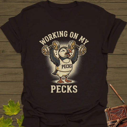 Working My Pecks T-Shirt Dark Chocolate