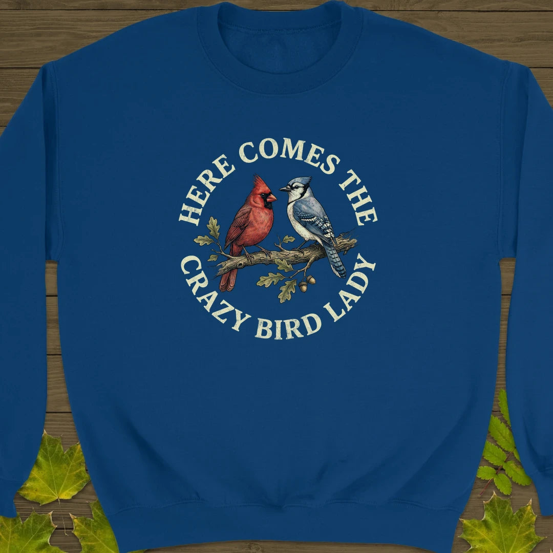 Crazy Bird Lady Sweatshirt Royal