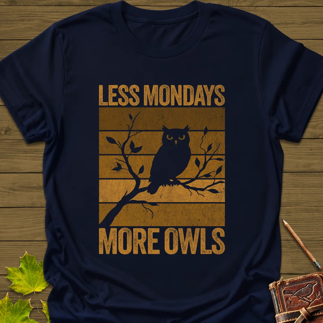 Less Mondays, More Owls T-Shirt in Navy