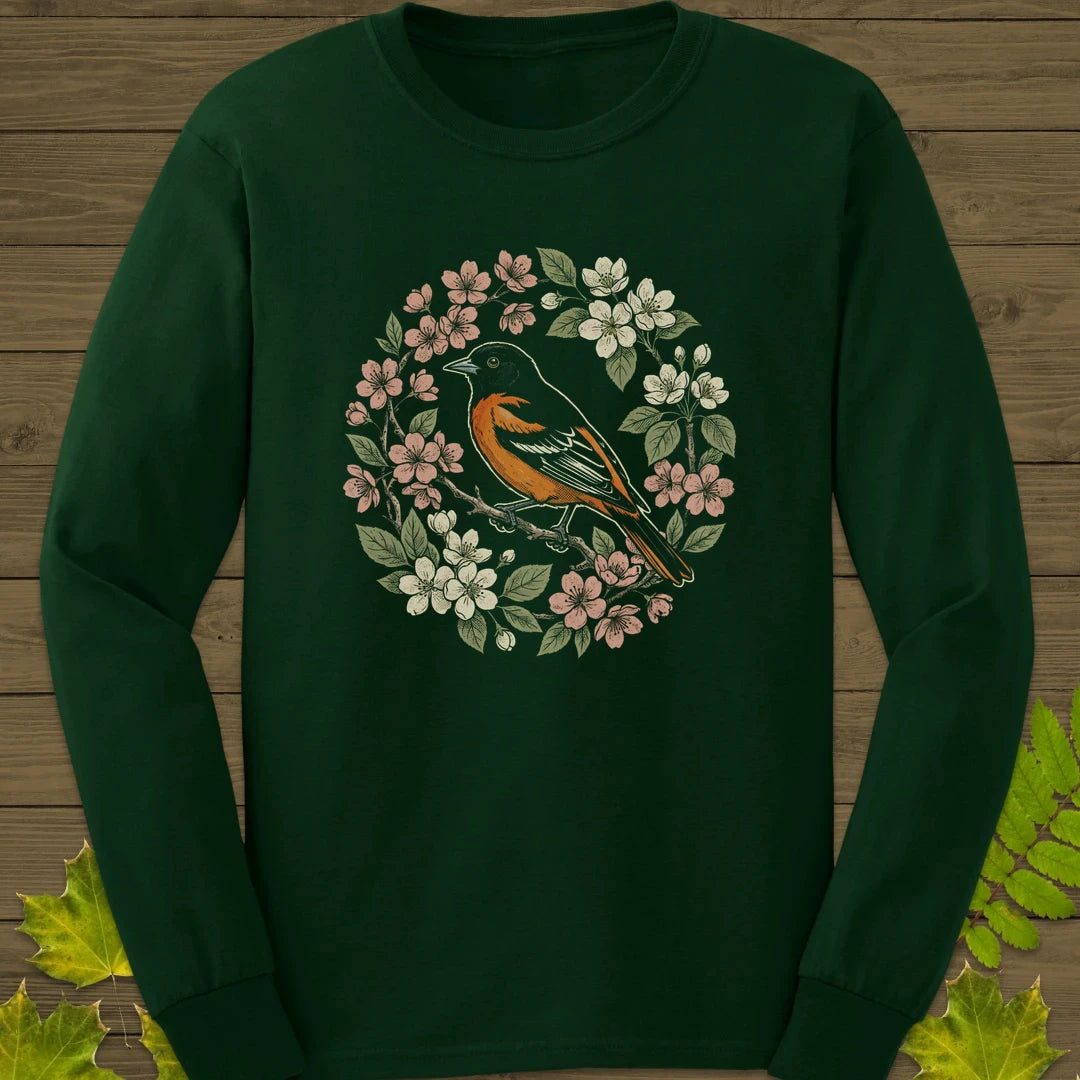 Baltimore Bloom Long Sleeve Forest Green