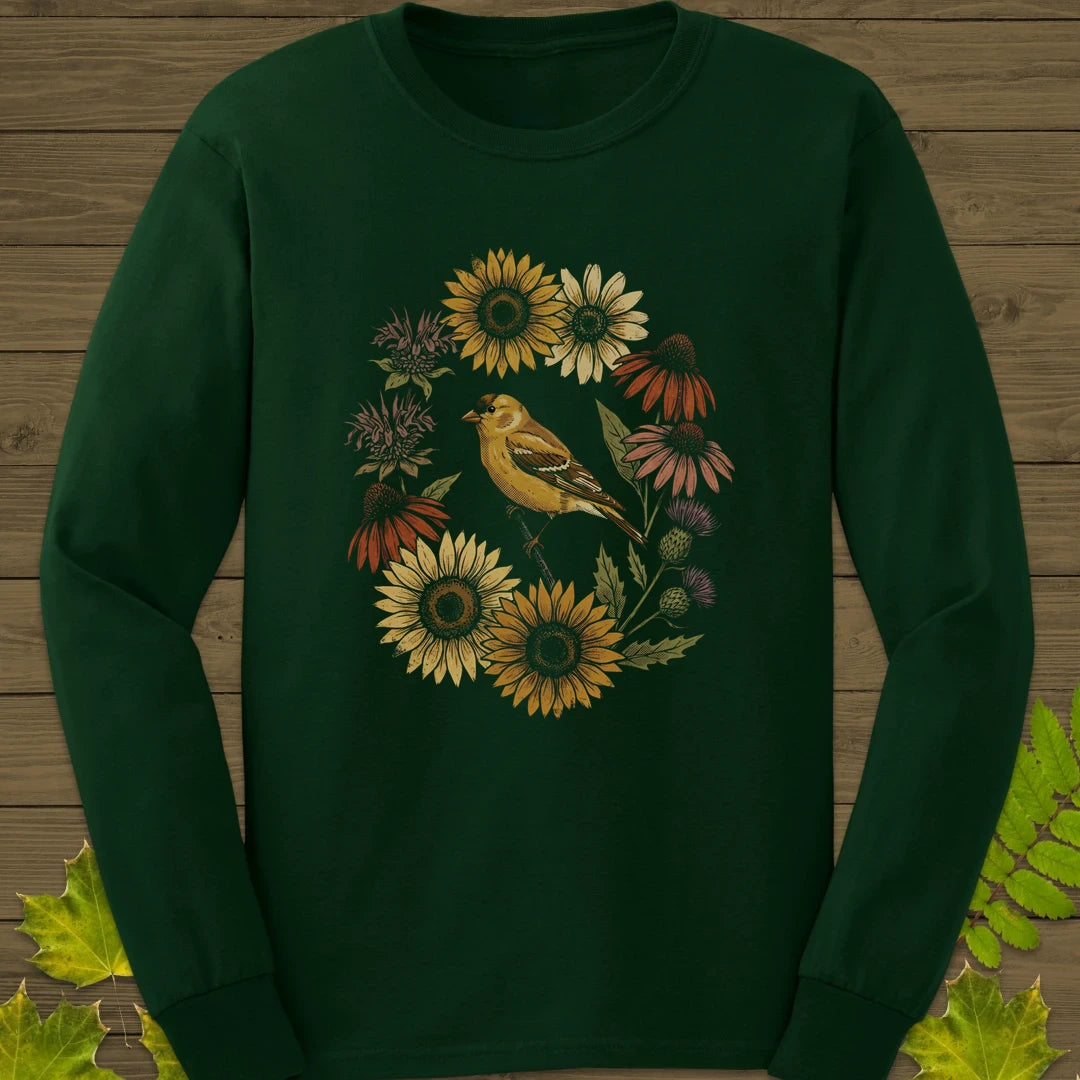 Gold In Bloom Long Sleeve Forest Green