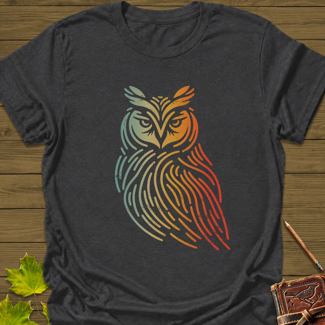 Modern Owl Silhouette T-Shirt in Dark Heather