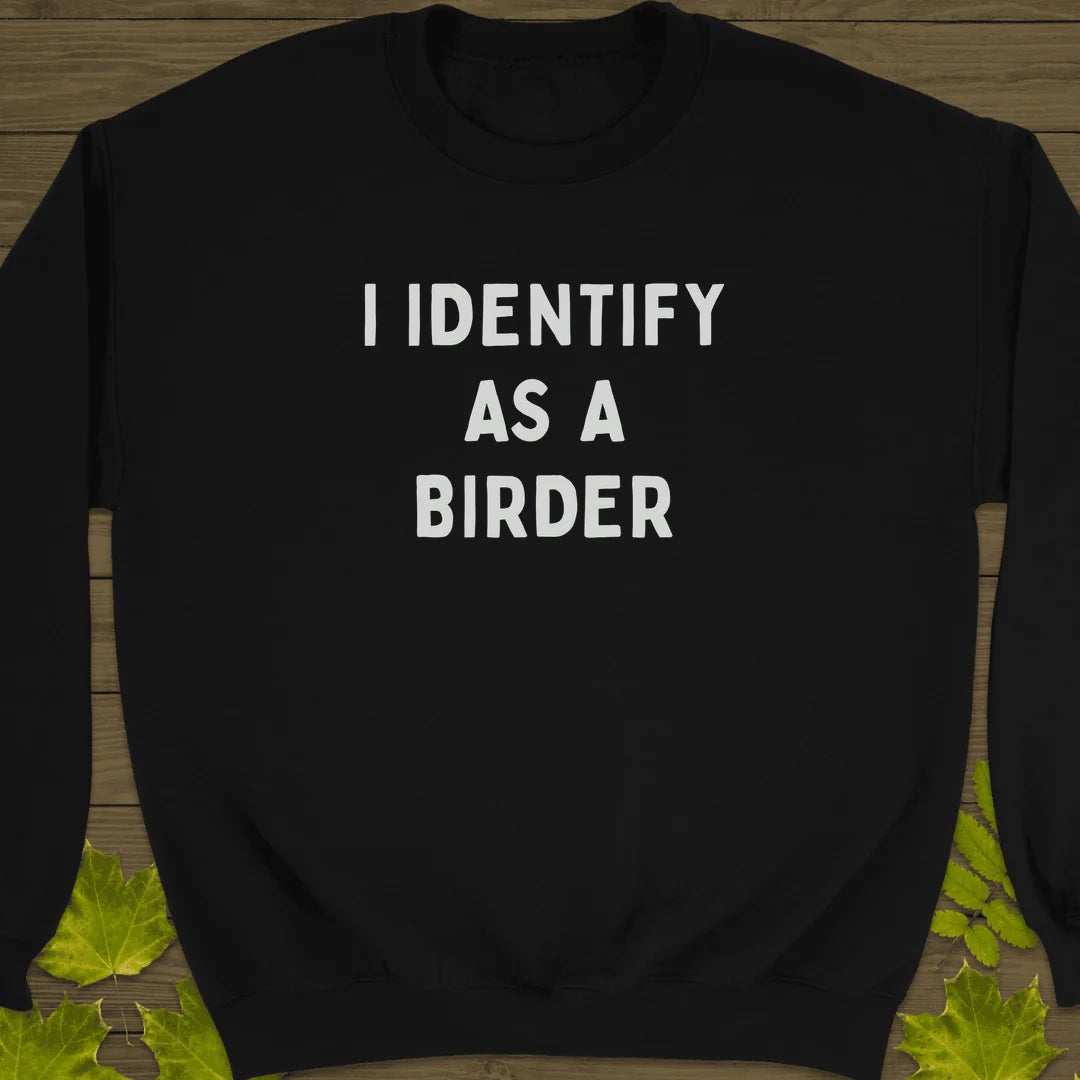 Identify As A Birder Sweatshirt in Black