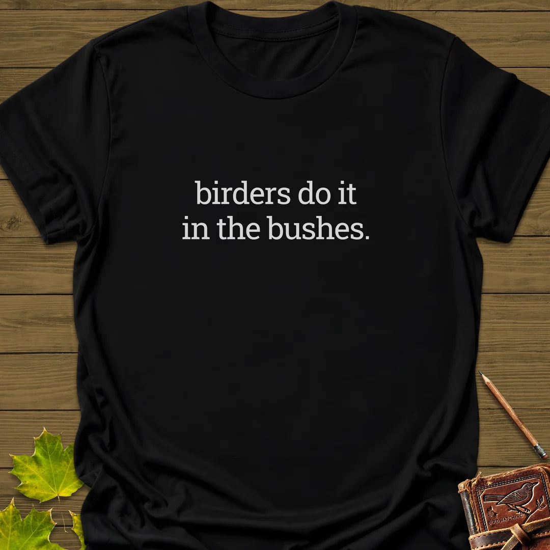 Birders In Bushes T-Shirt in Black