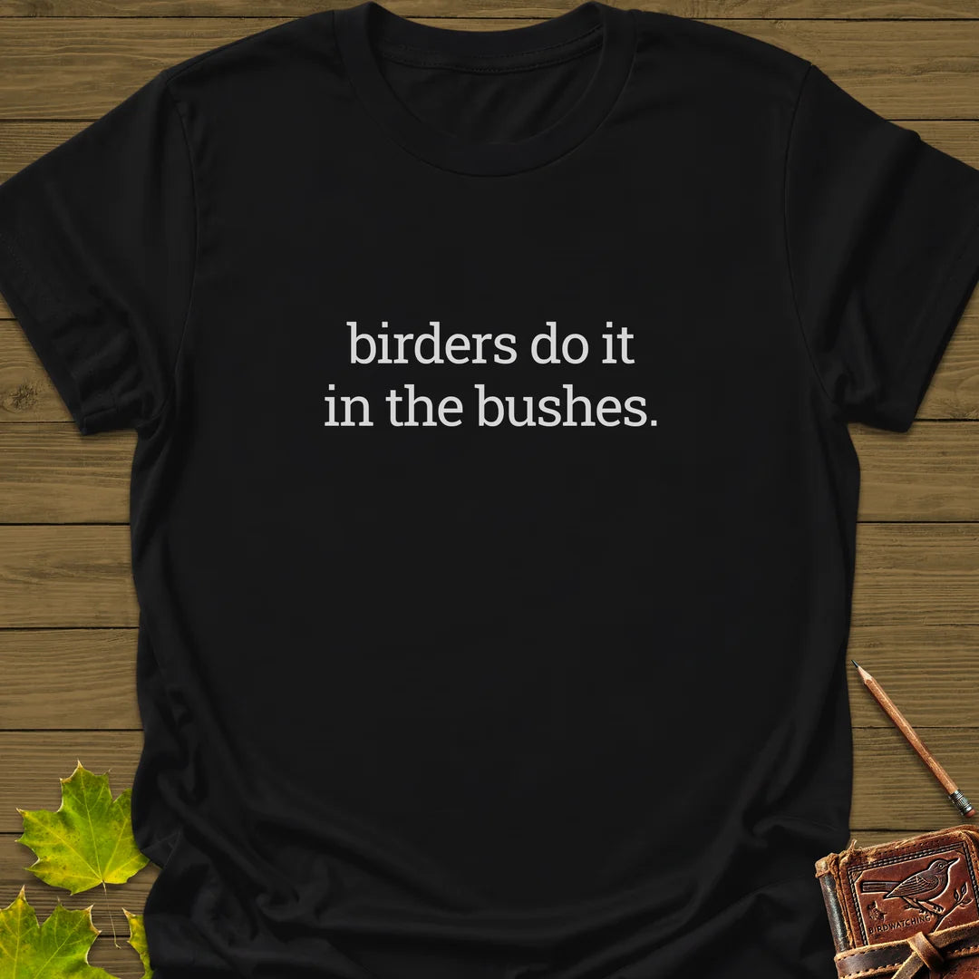 Birders In Bushes T-Shirt in Black