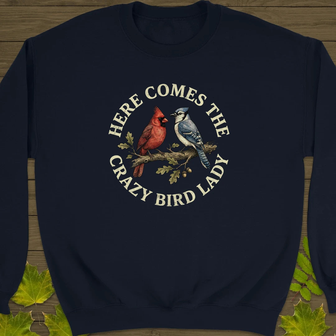 Crazy Bird Lady Sweatshirt Navy