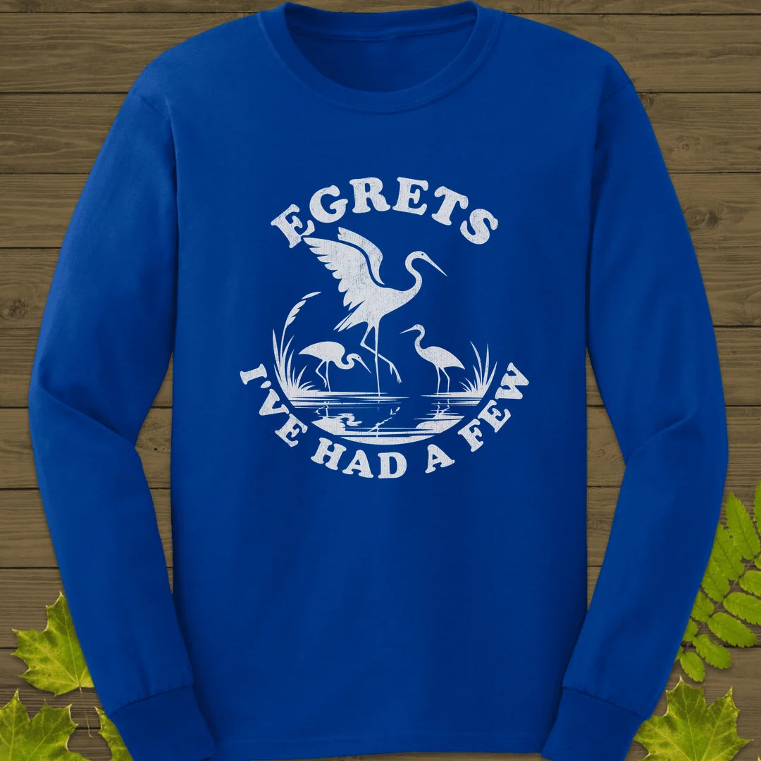 Egret Bird Pun Long Sleeve in Royal