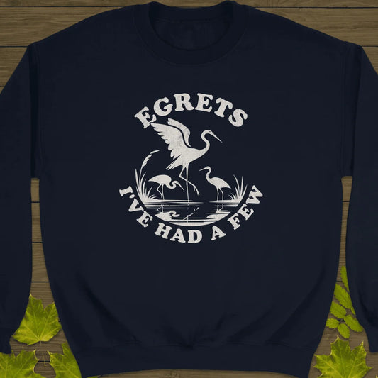 Egret Bird Pun Sweatshirt in Navy