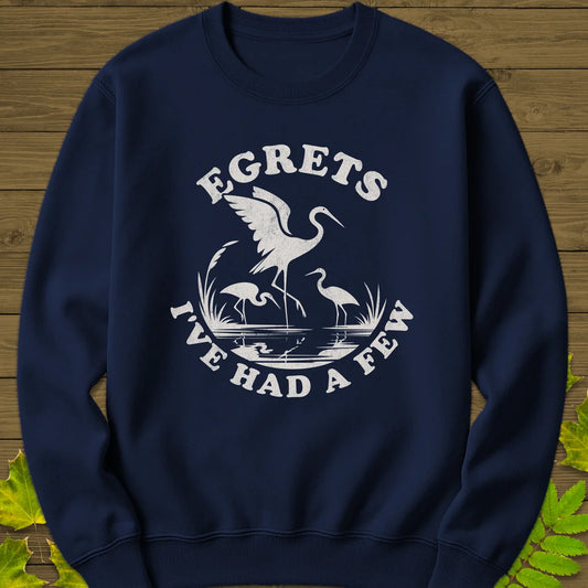 Egret Bird Pun Sweatshirt in Navy