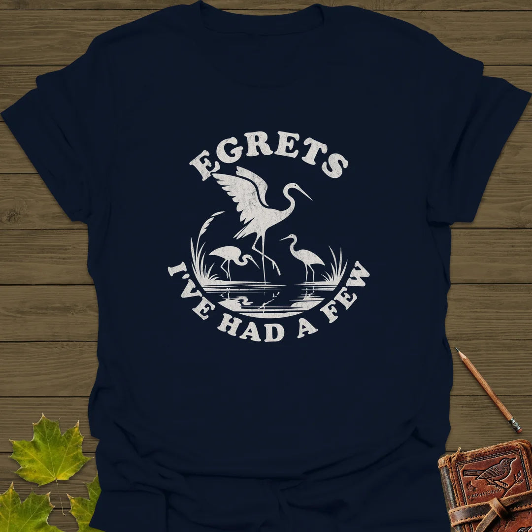 Egret Bird Pun T-Shirt in Navy