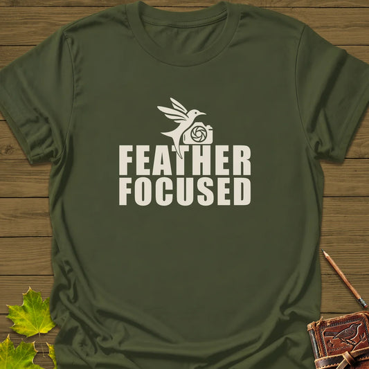 Feather Focused T-Shirt in Military Green