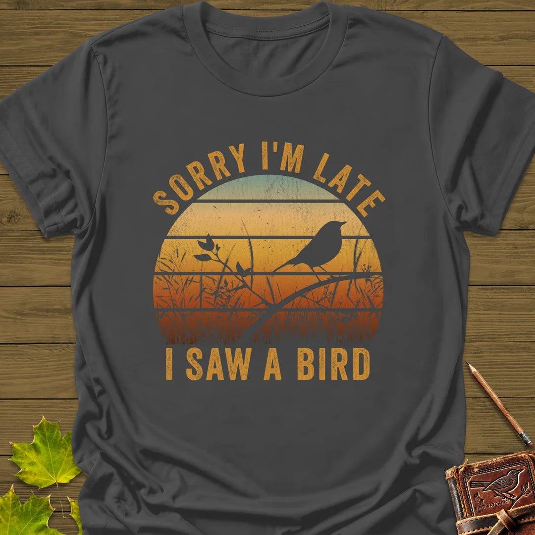 Sorry I'm Late T-Shirt in Charcoal