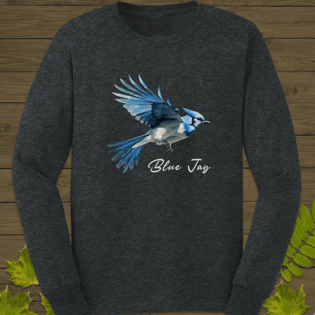 Flying Blue Jay Long Sleeve in Dark Heather