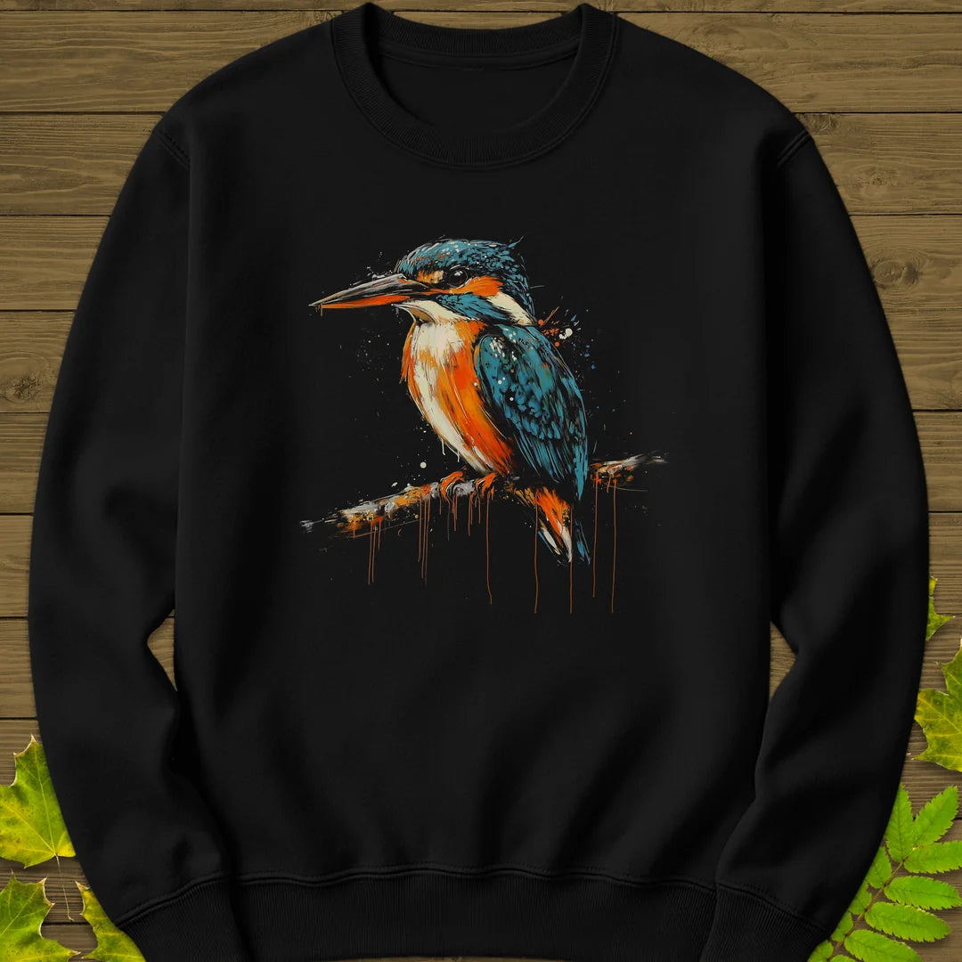 Graffiti Kingfisher Sweatshirt in Black